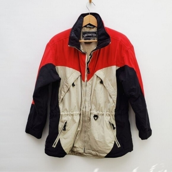 Obermeyer Jackets & Blazers - Obermeyer Vintage Womens Size 14 Dynamic Hydro Anorak Ski Red Beige Black Jacket
